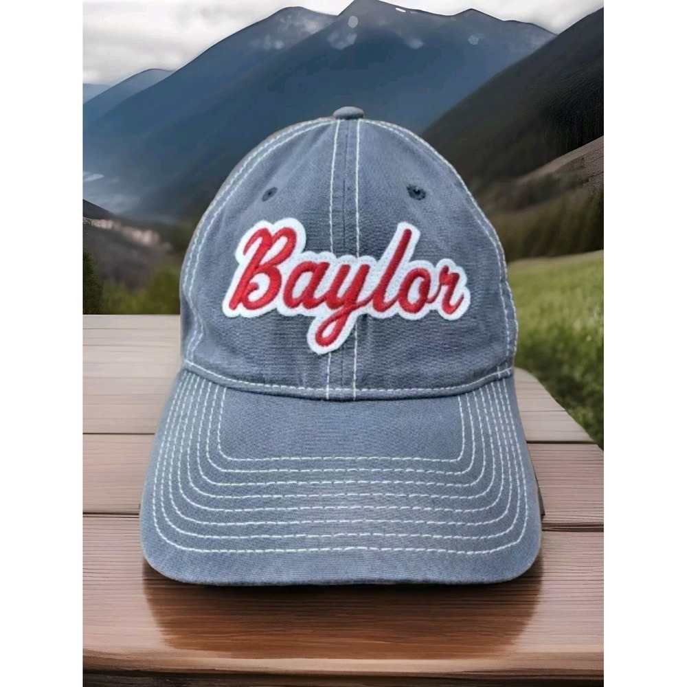 Baylor University Bears Hat The Game Brand Strapback Cotton Denim Gray Cap